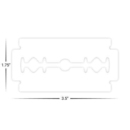 Custom Plastic 1.75" x 3.5" Razor Blade Shape Cards