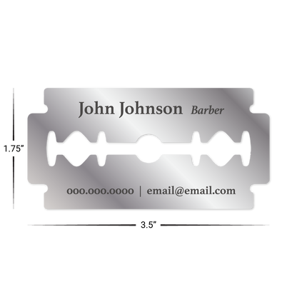 Custom Plastic 1.75" x 3.5" Razor Blade Shape Cards