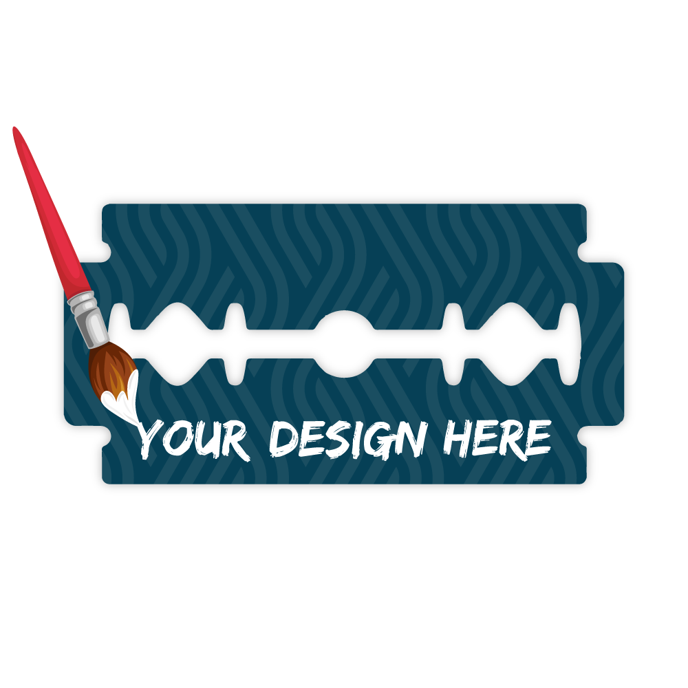 Custom Plastic 1.75" x 3.5" Razor Blade Shape Cards