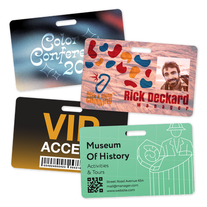 Custom Plastic 3.375" x 2.125" Horizontal Badges