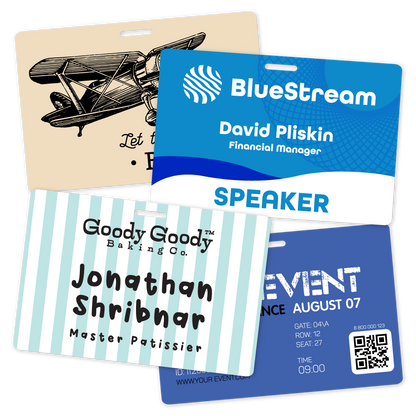 Custom Plastic 4.5" x 3" Horizontal Badges
