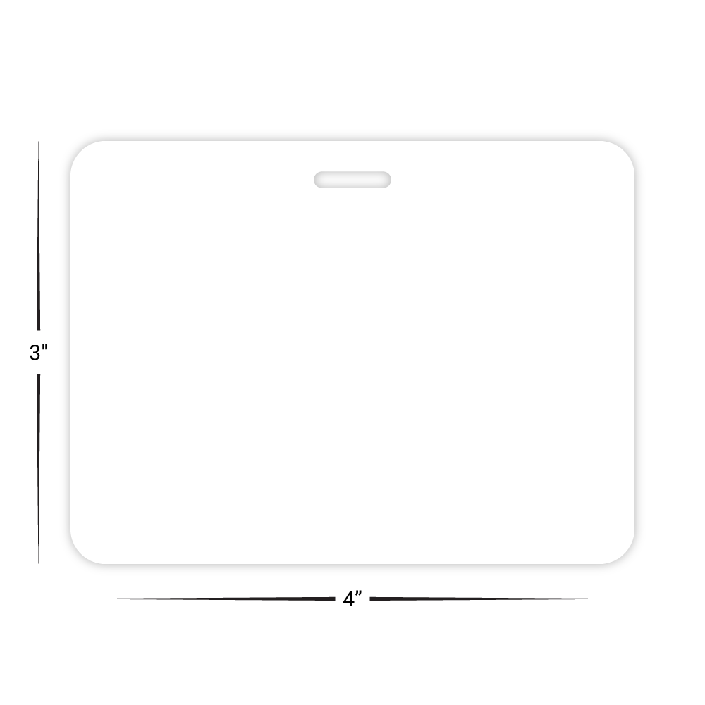 Custom Plastic 3" x 4" Horizontal Badges