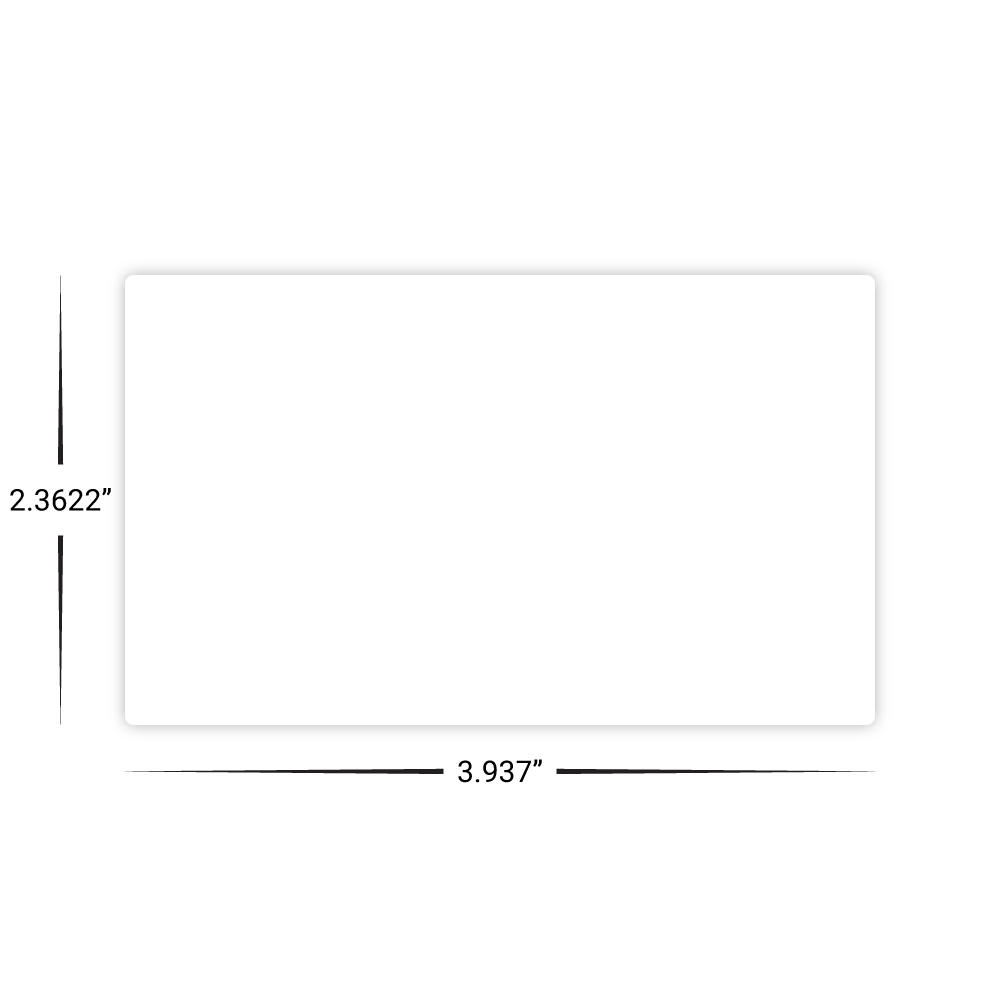 Custom Plastic 3.937" x 2.3622" Square Corner Cards