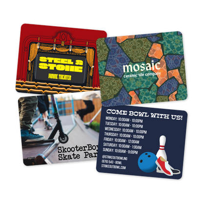 Custom Plastic 2.5" x 2" Small Rectangle Cards