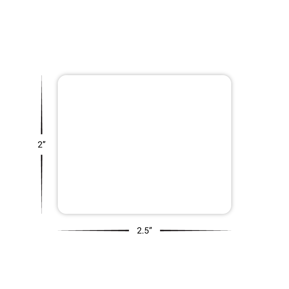 Custom Plastic 2.5" x 2" Small Rectangle Cards