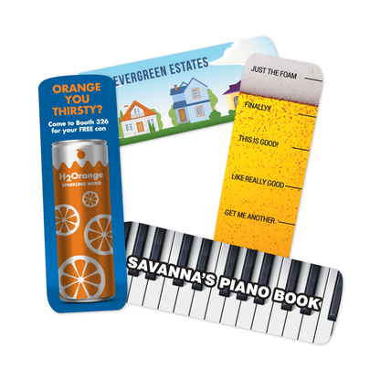 Custom Plastic 4.4" x 1.5" Tall Can Shape Cards