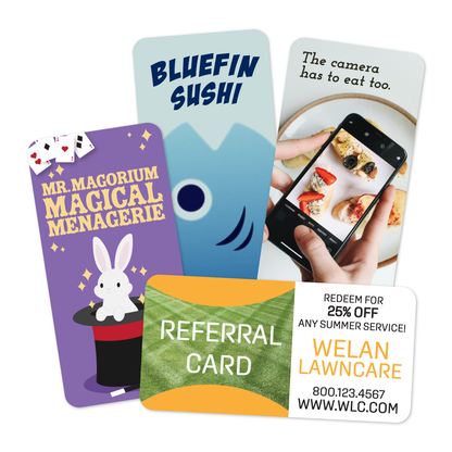 Custom Plastic 3.5" x 1.75" Rounded Corner Cards