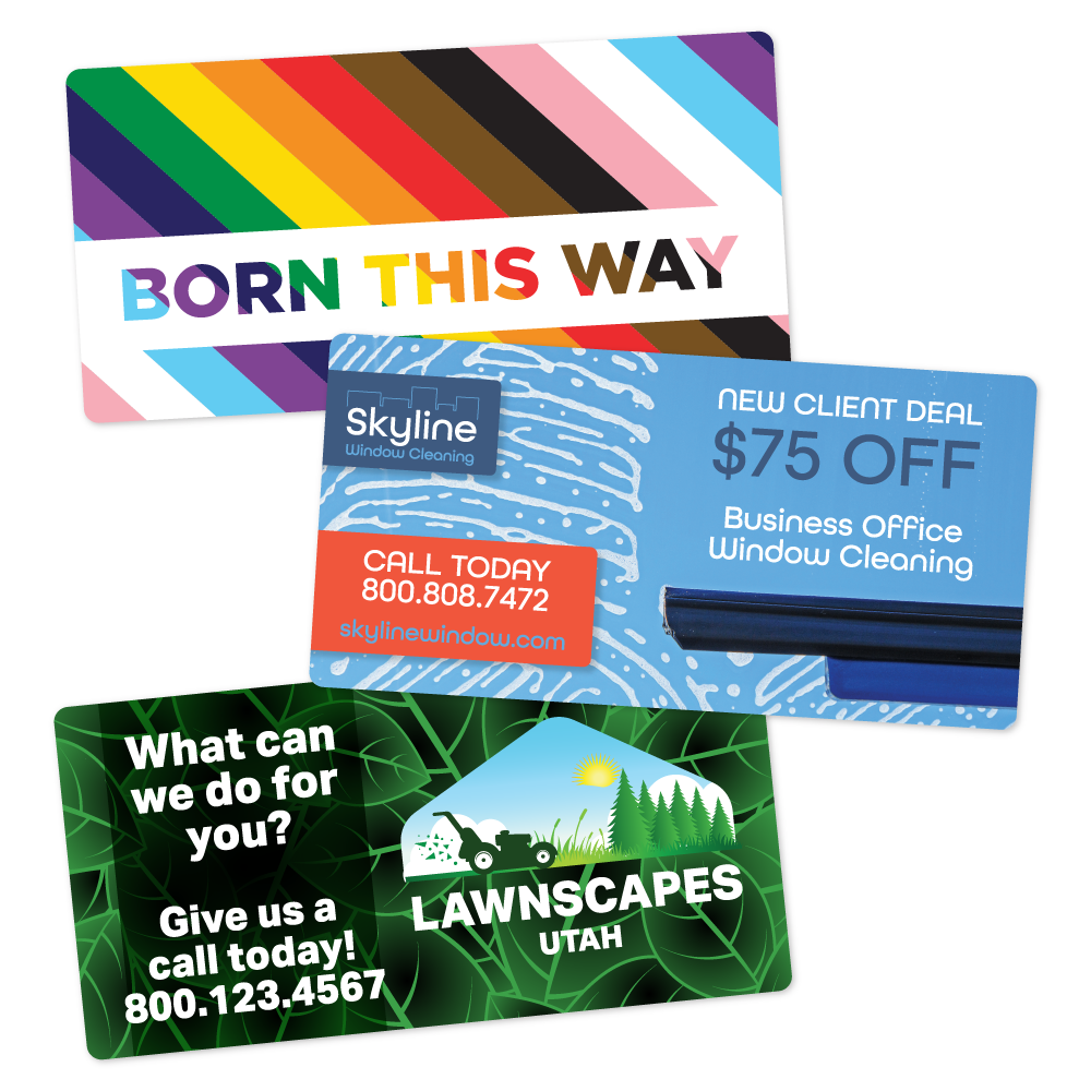 Custom Plastic 3" x 6" Rounded Corners Cards