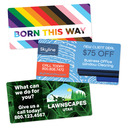 Custom Plastic 3" x 6" Rounded Corners Cards