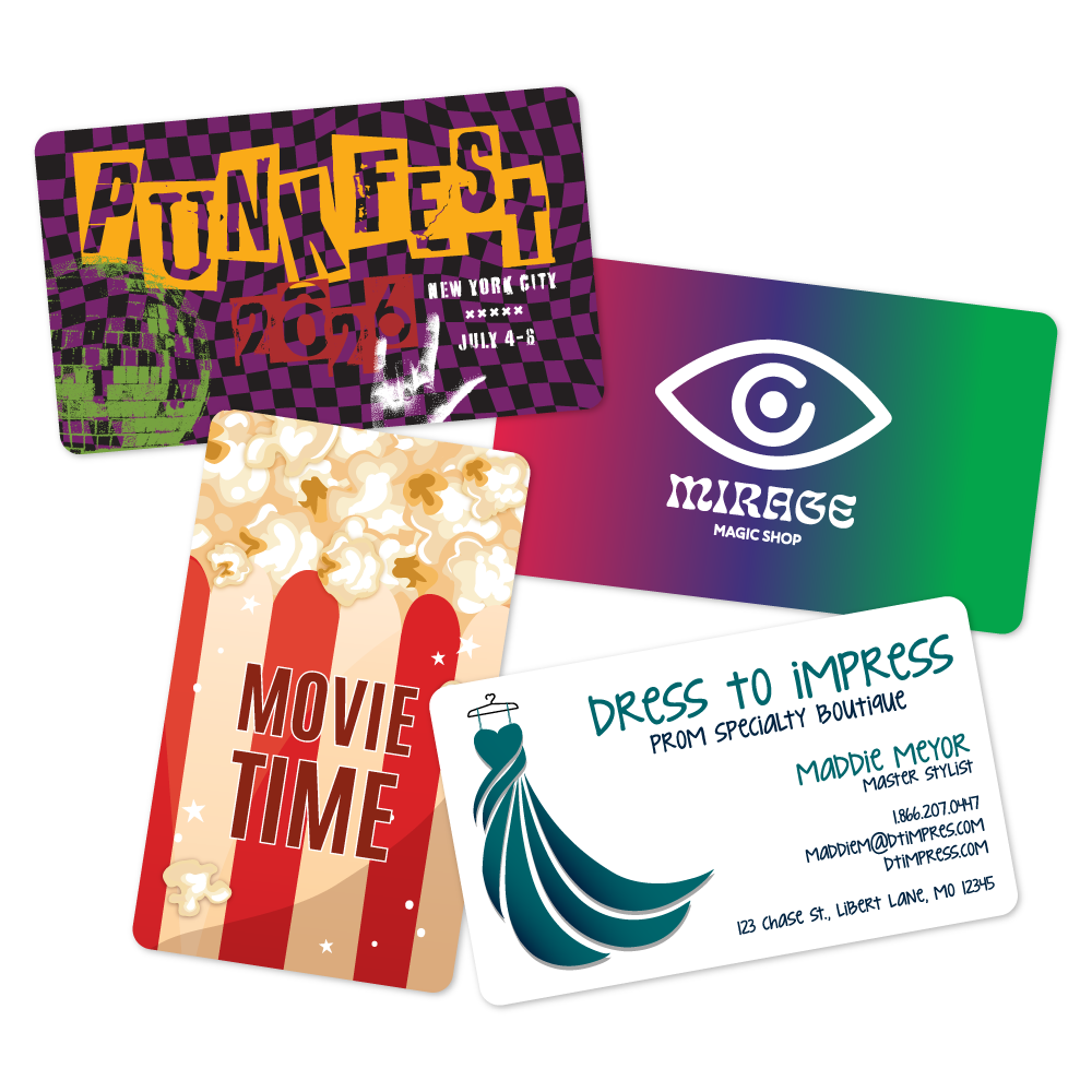 Custom Plastic 3.375" x 2" Cards