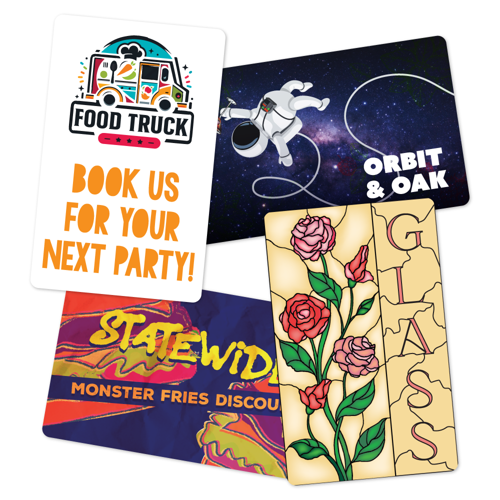Custom Plastic 4" x 2.5" Rounded Corner Cards