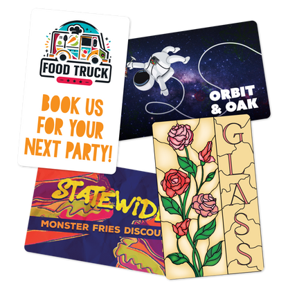 Custom Plastic 4" x 2.5" Rounded Corner Cards