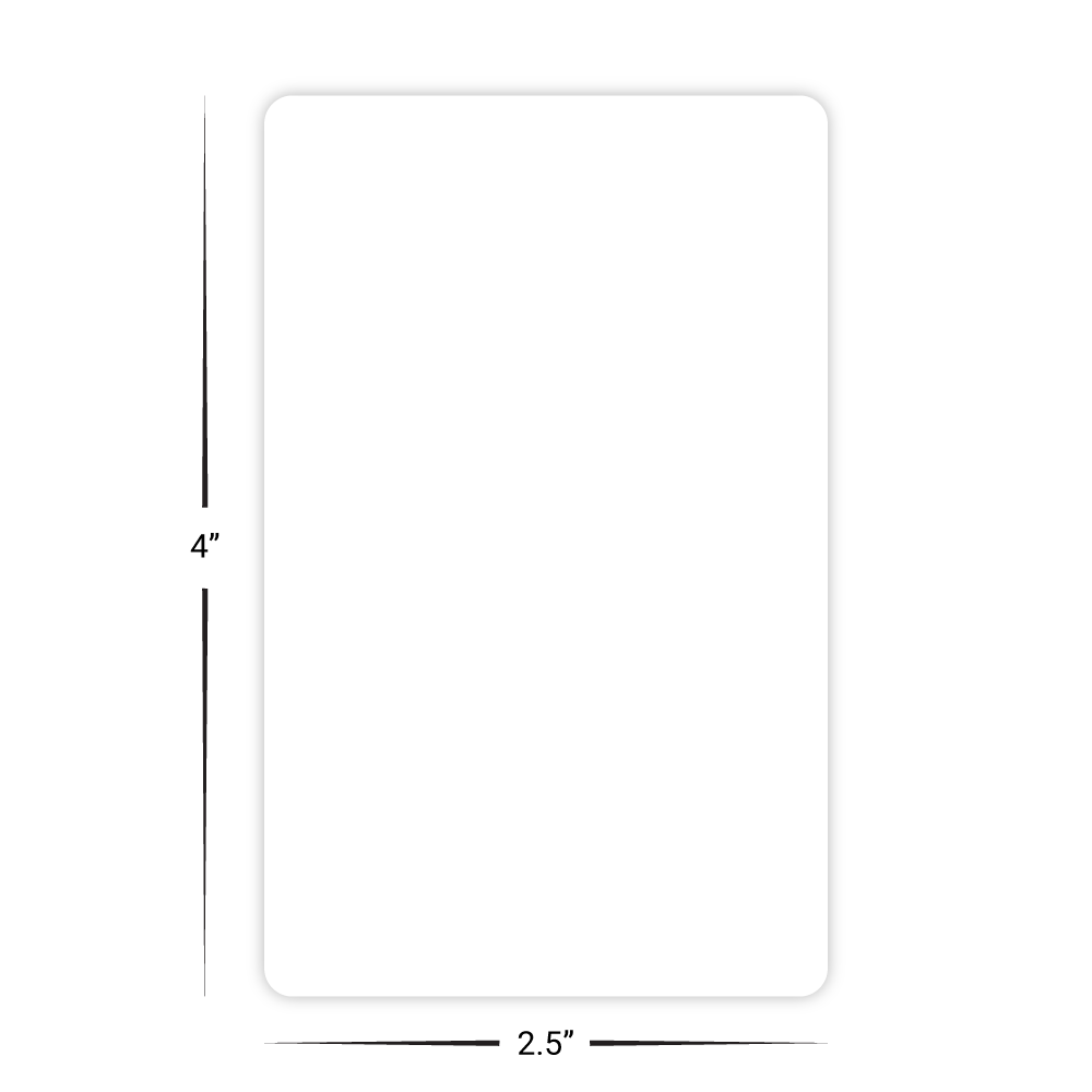 Custom Plastic 4" x 2.5" Rounded Corner Cards