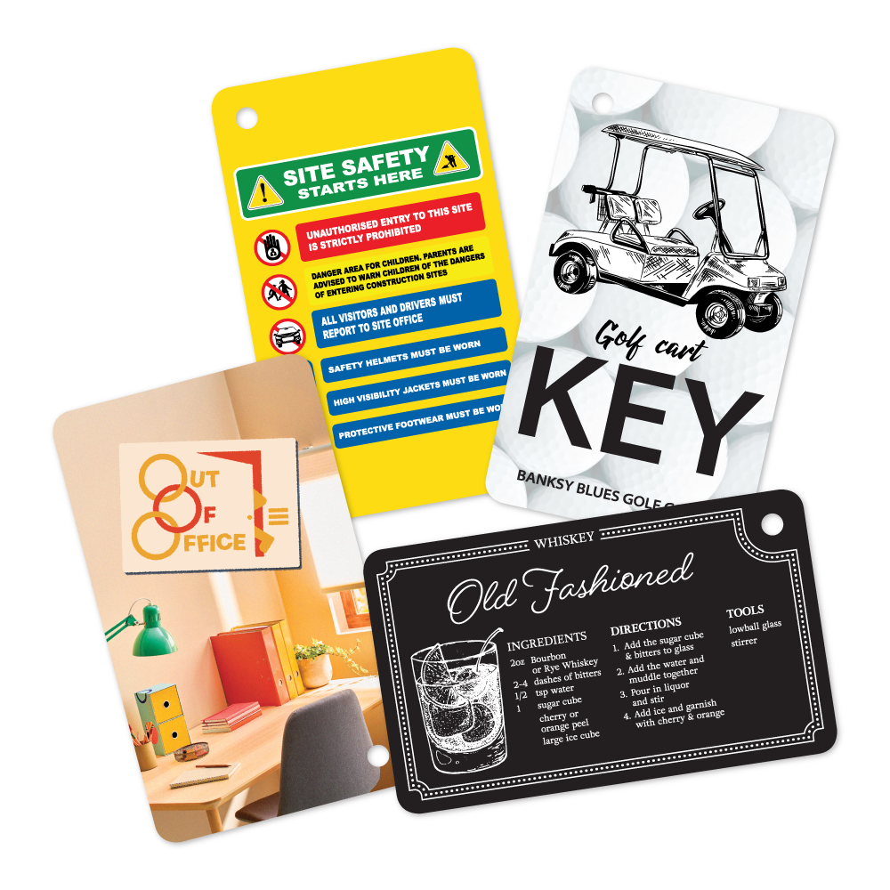 Custom Plastic 3" x 5" Cards with Corner Hole