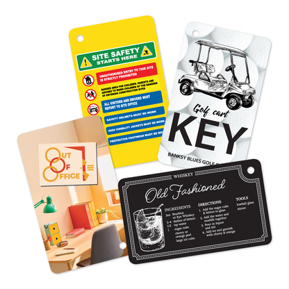 Custom Plastic 3" x 5" Cards with Corner Hole