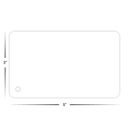 Custom Plastic 3" x 5" Cards with Corner Hole