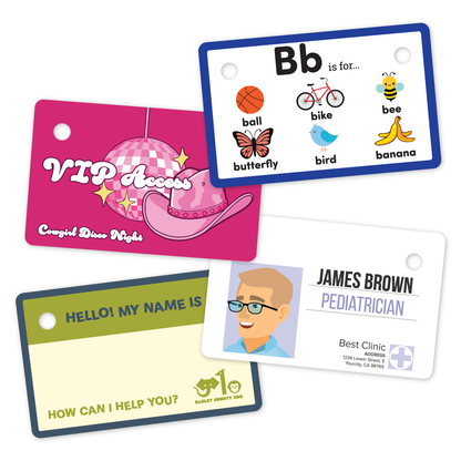 Custom Plastic 3.375" x 2.125" Cards with Two Holes