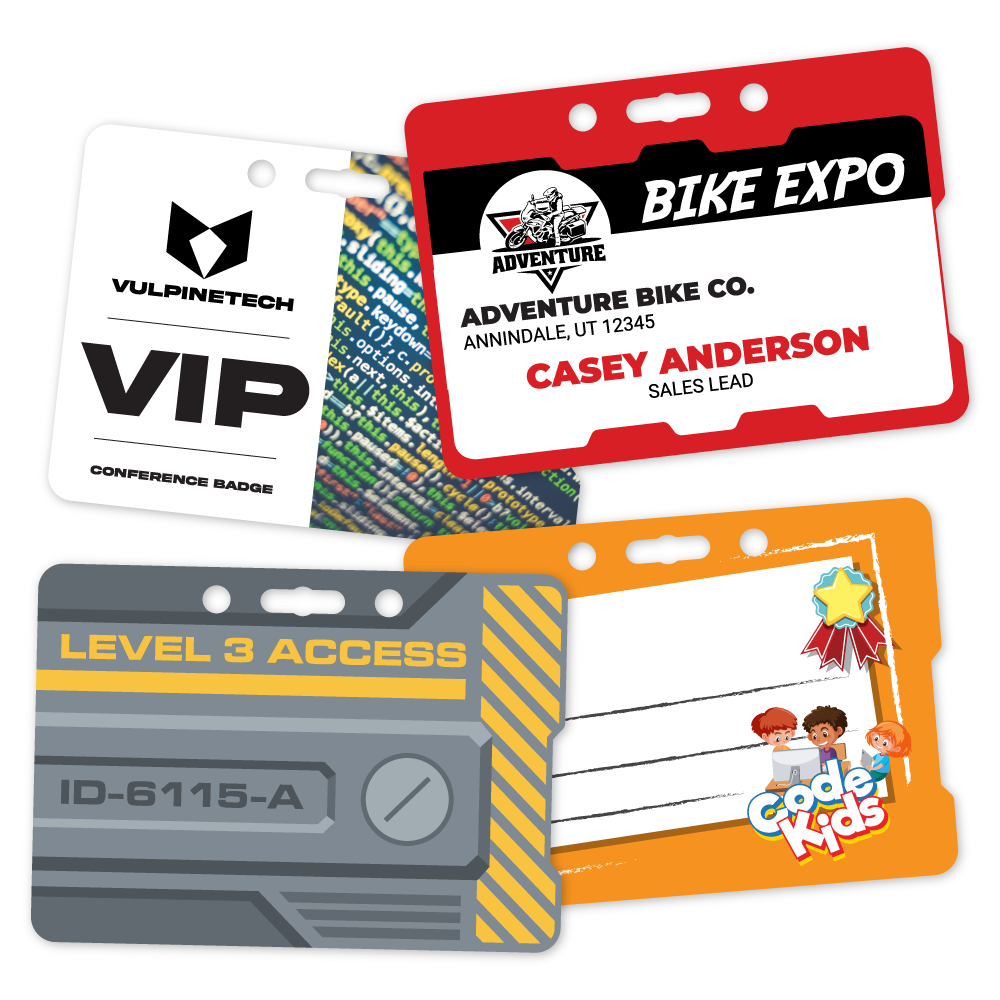 Custom Plastic 3.5" x 2.5" Rectangle Indent Badges
