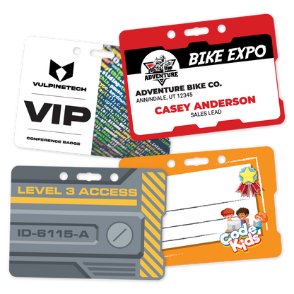 Custom Plastic 3.5" x 2.5" Rectangle Indent Badges