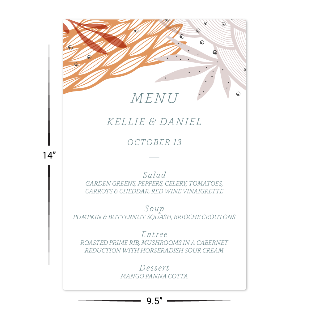 Rectangular Menus Custom Menu/Signage - 9.5