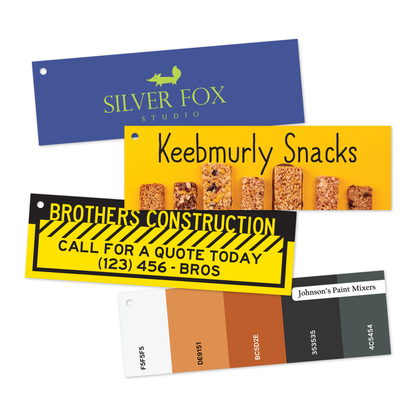 Custom Plastic 4.75" x 1.5" Square Corner Narrow Cards