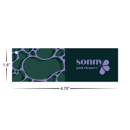 Custom Plastic 4.75" x 1.5" Square Corner Narrow Cards