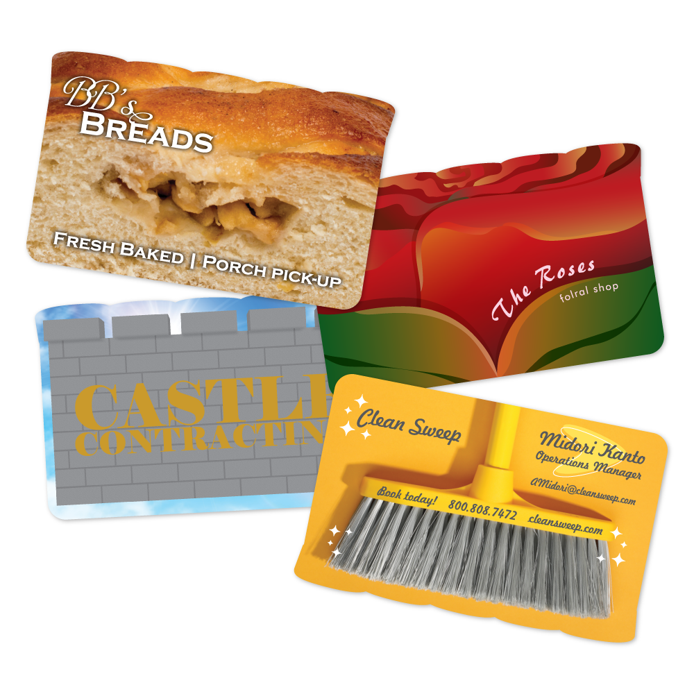 Custom Plastic 3.236" x 2" Loaf Shape Cards