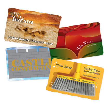 Custom Plastic 3.236" x 2" Loaf Shape Cards