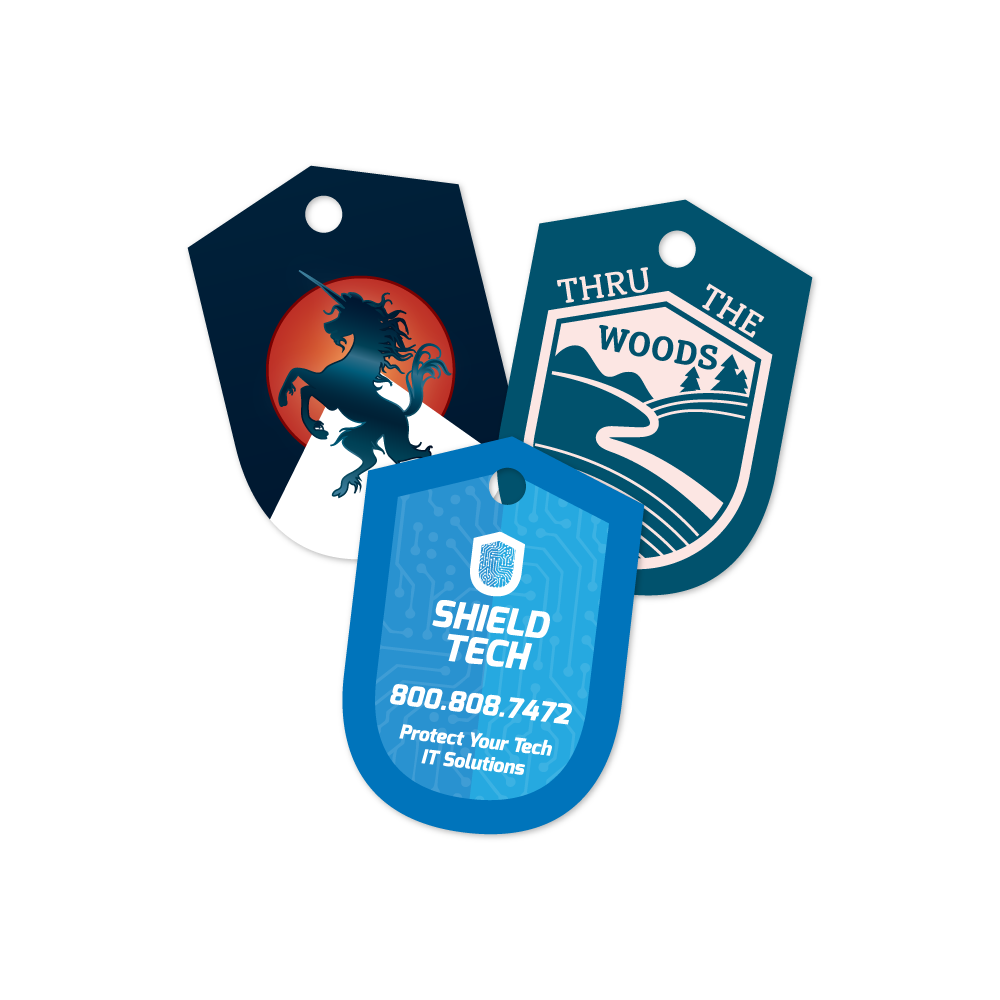 Custom Plastic 2" x 1.4" Pointed and Rounded Key Tags