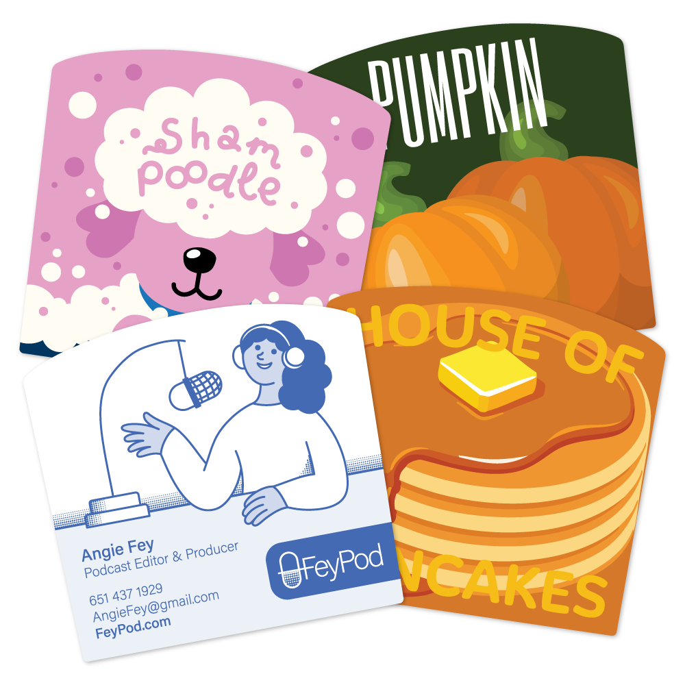 Custom Plastic 3.4" x 3.22" Rounded Side Cards