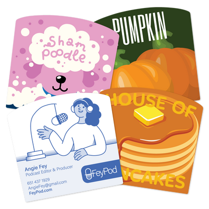 Custom Plastic 3.4" x 3.22" Rounded Side Cards
