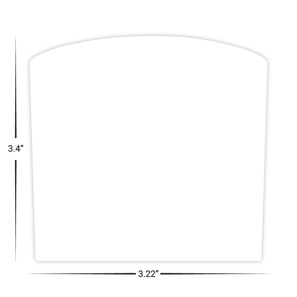 Custom Plastic 3.4" x 3.22" Rounded Side Cards
