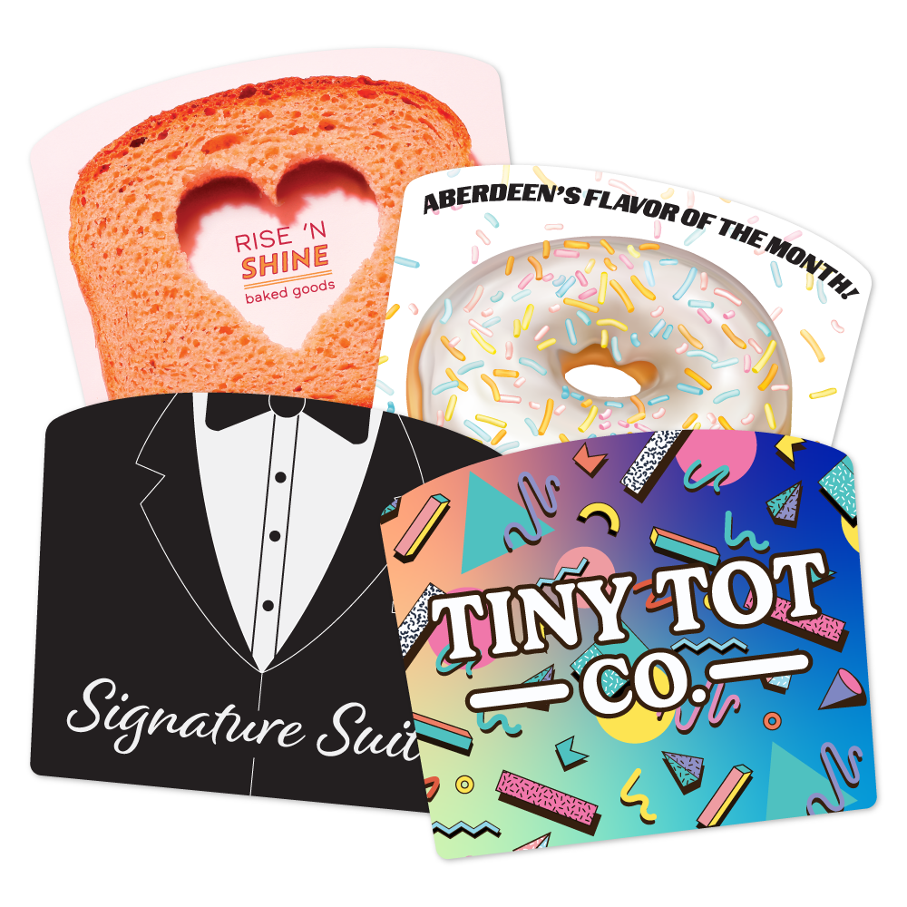 Custom Plastic 3.47" x 2.92" Bread Shape Cards