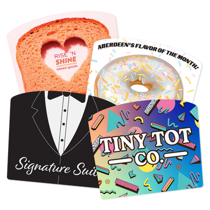 Custom Plastic 3.47" x 2.92" Bread Shape Cards