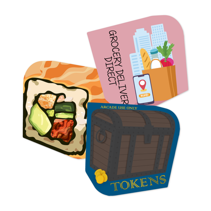 Custom Plastic 3" x 3" Rounded Box Shape Cards
