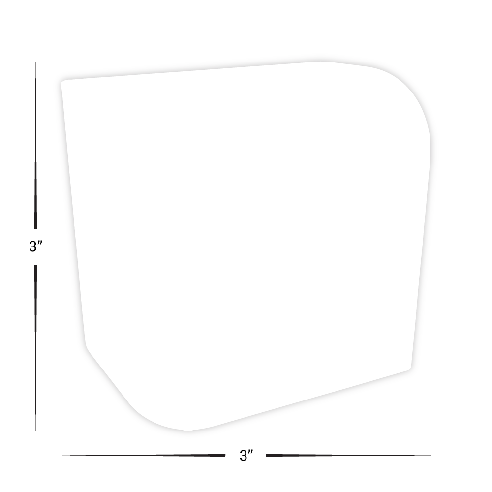 Custom Plastic 3" x 3" Rounded Box Shape Cards