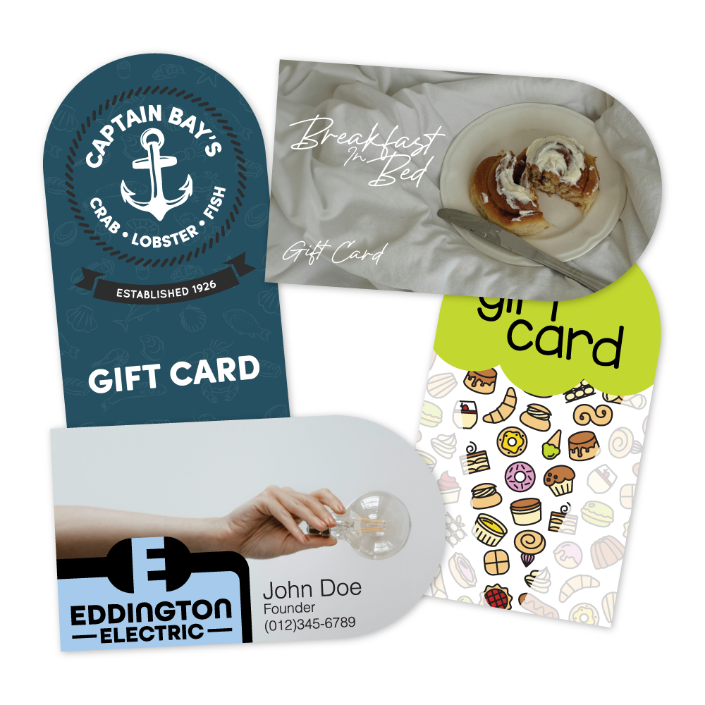 Custom Plastic 3.5" x 2" One Rounded Side Cards