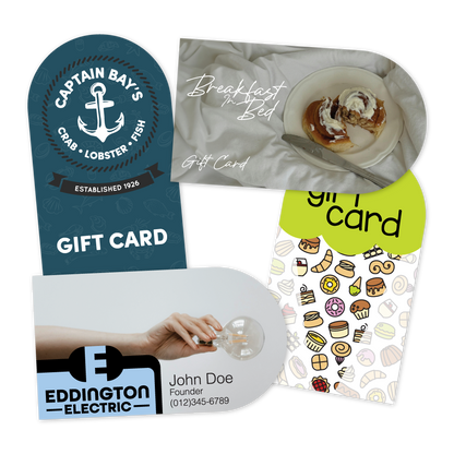 Custom Plastic 3.5" x 2" One Rounded Side Cards