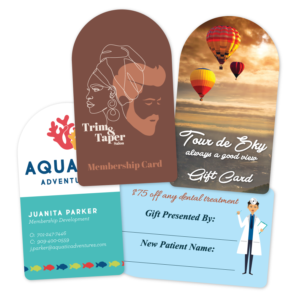 Custom Plastic 3.5" x 2" Rounded Cards