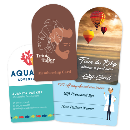 Custom Plastic 3.5" x 2" Rounded Cards