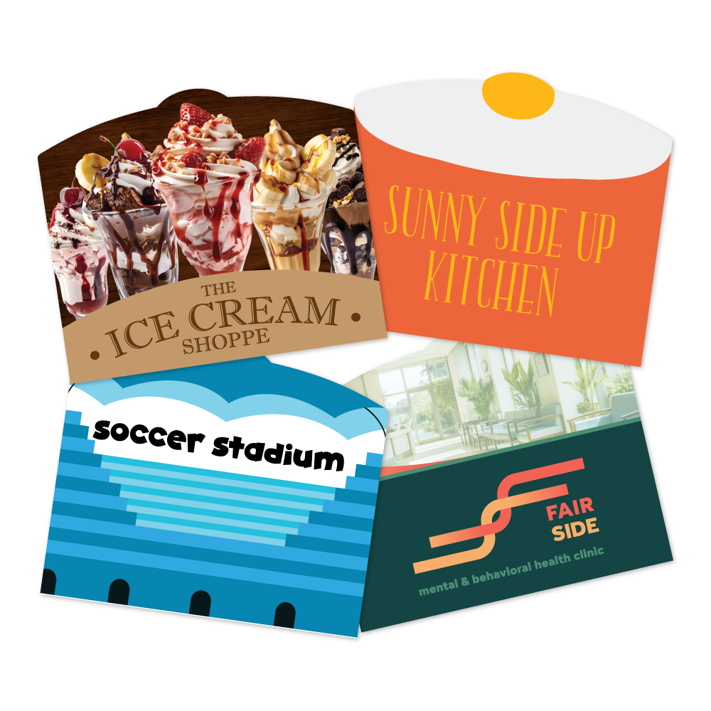 Custom Plastic 3.5" x 3" Rounded Cards with Bump