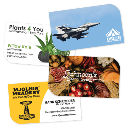 Custom Plastic 3.5" x 2" Two Square Corner Cards