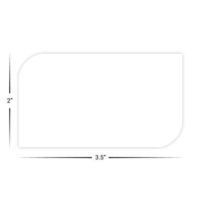 Custom Plastic 3.5" x 2" Two Square Corner Cards