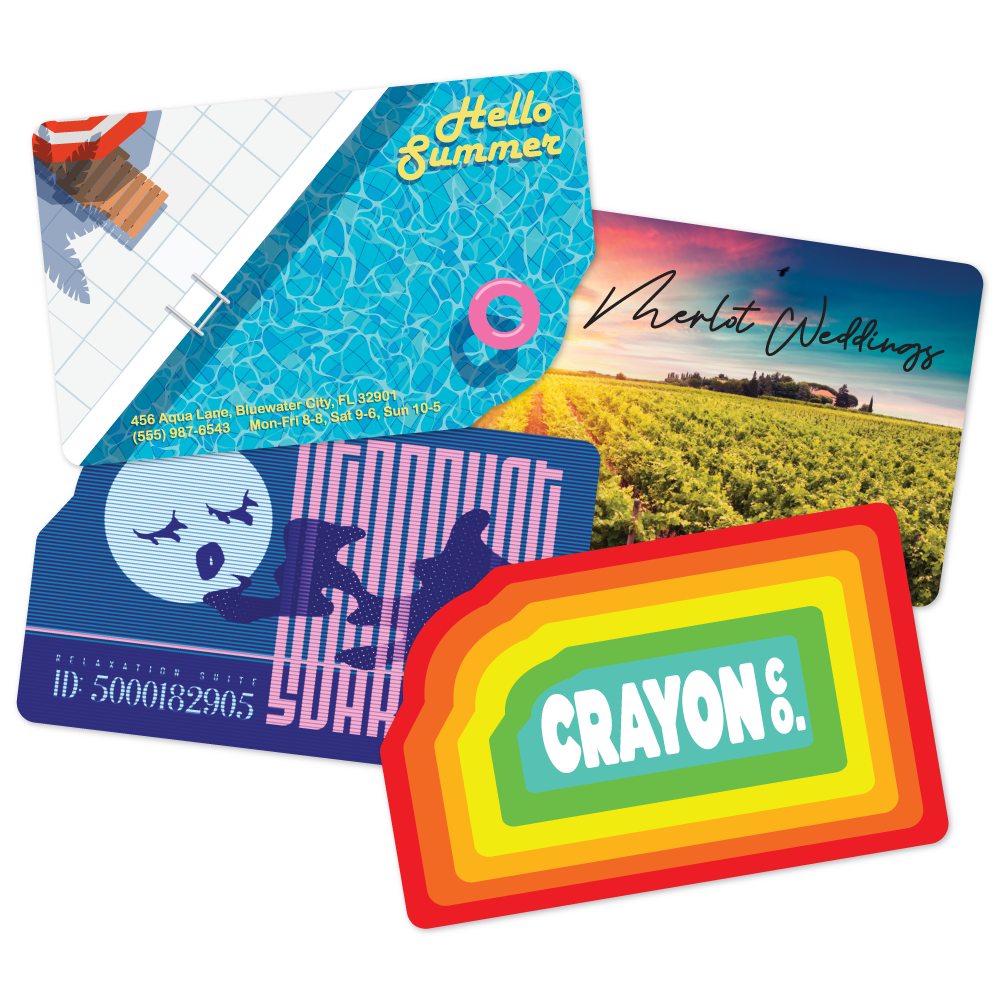Custom Plastic 3.375" x 2.125" Chipped Corner Cards
