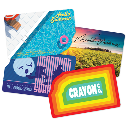 Custom Plastic 3.375" x 2.125" Chipped Corner Cards