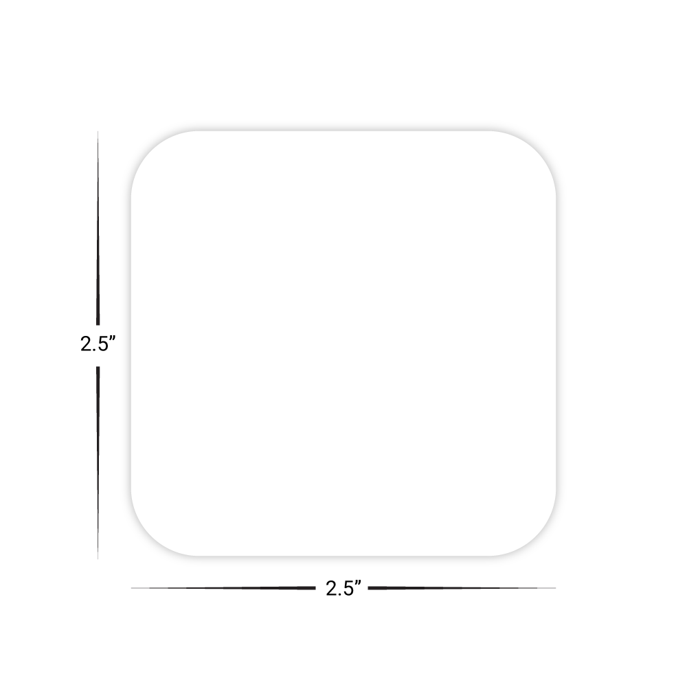 Custom Plastic 2.5" x 2.5" Rounded Square Cards