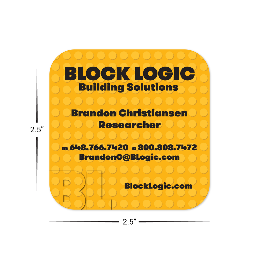 Custom Plastic 2.5" x 2.5" Rounded Square Cards