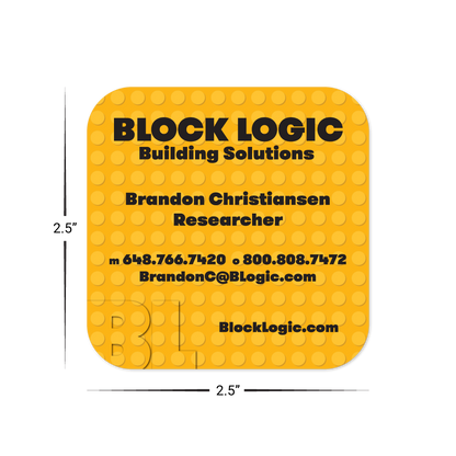 Custom Plastic 2.5" x 2.5" Rounded Square Cards