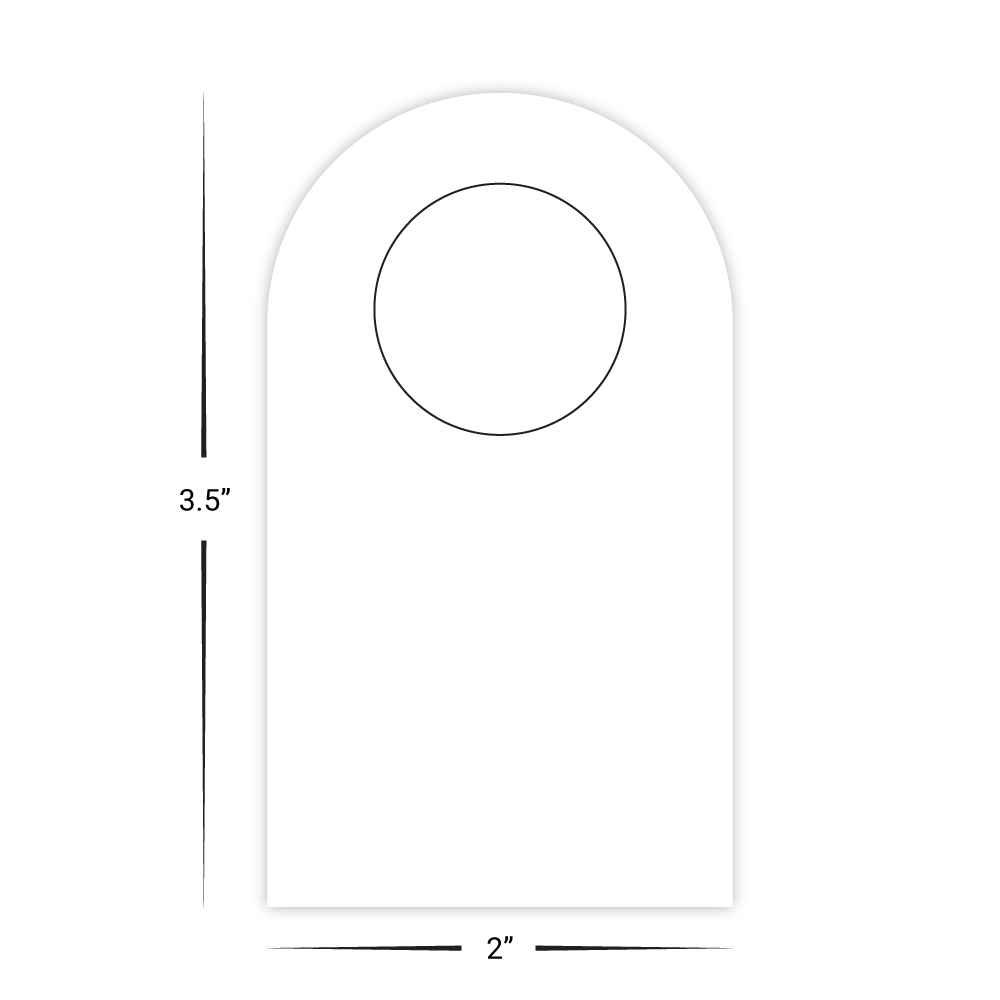 Custom Plastic 3.5" x 2" Rounded Card with Punch-Out Hole