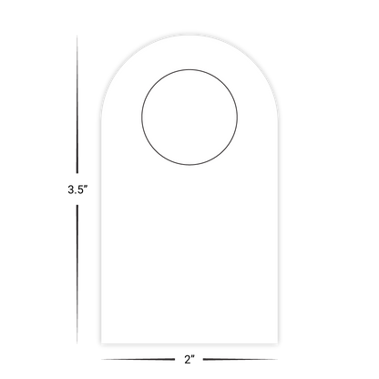 Custom Plastic 3.5" x 2" Rounded Card with Punch-Out Hole